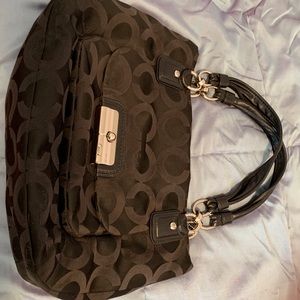 Black coach ‘C’ fabric large handbag